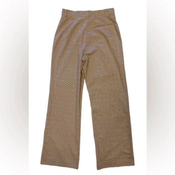 Zara Brown Pleated  Plaid Slacks Dress Pants Size Large - Picture 3 of 7